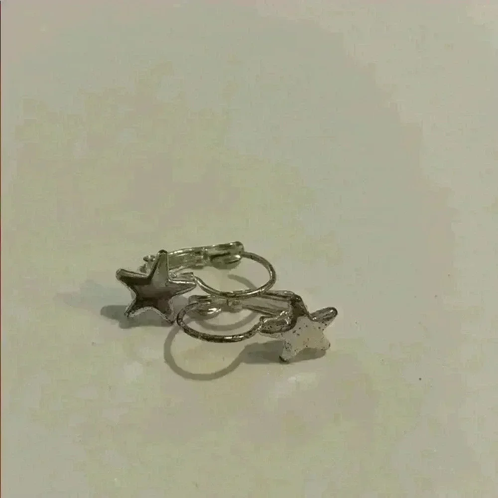 Silver star earrings